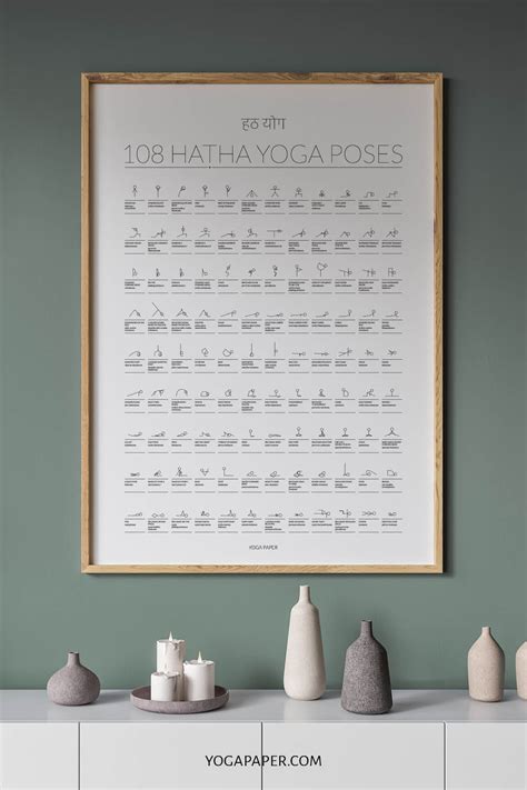 108 Hatha Yoga Poses With Stick Figures - Yoga Paper