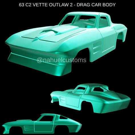 Stl File C Vette Outlaw Drag Car Body D Printer Model To