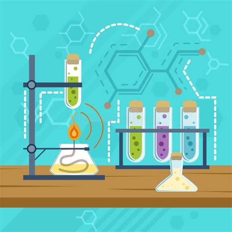 chemistry experiment science lab test color concept stock vector