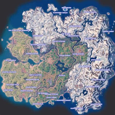 Fortnite Chapter 5 Map - All locations and landmarks - Pro Game Guides