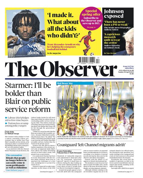 Observer Front Page 30th Of April 2023 Tomorrows Papers Today