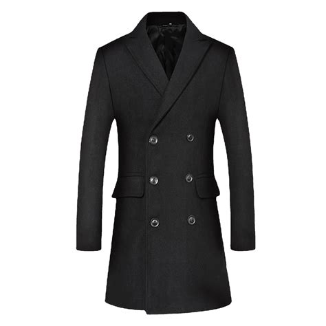 Mens Slim Fit Double Breasted Coat Factory Sale