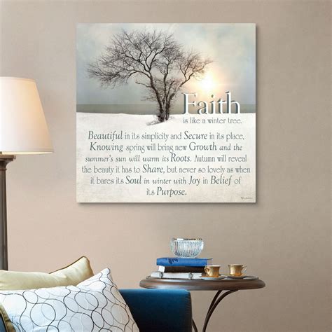 Faith Canvas Wall Art Print Religious Home Decor Ebay