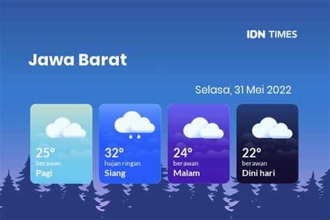 Prakiraan Cuaca Hari Ini Selasa 31 Mei 2022 Jawa Barat