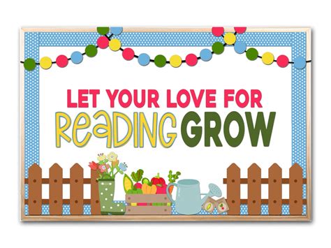 Library Bulletin Board Kit Spring Library Bulletin Board Let Your Love For Reading Grow