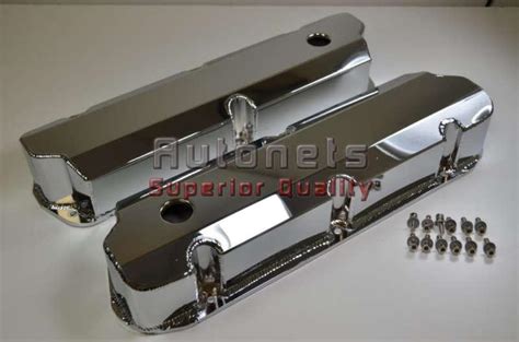 Buy Sbf Chrome Aluminum Valve Covers 289 302 351w 50l Mustang Fabricated Ford In Long Beach