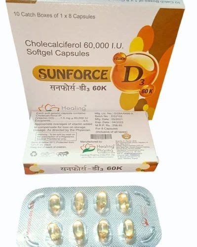 Cholecalciferol Sunforce D3 60K I U Healing Pharma At Rs 108 Stripe