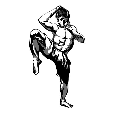 Muay Thai Character Cartoon, Thai Boxing, Sports, Cartoon Style PNG ...