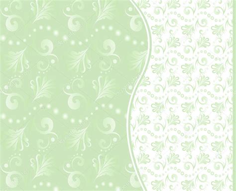 Set Of Vector Seamless Floral Backgrounds In Green Tones Stock Vector