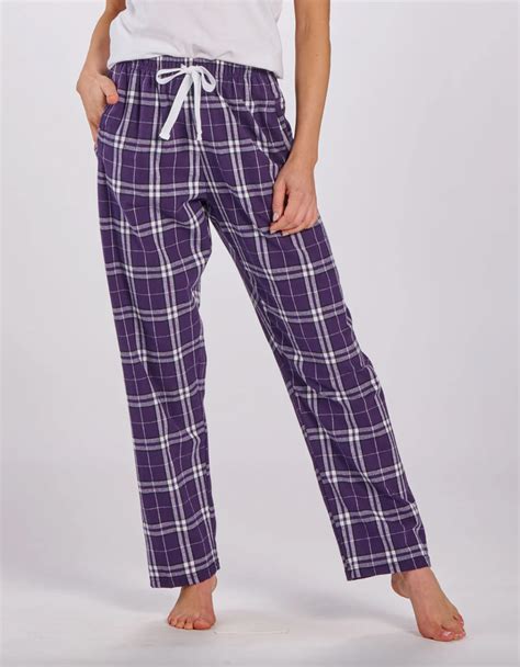 Boxercraft Womens Haley Purple White Plaid Flannel Pajama Pant