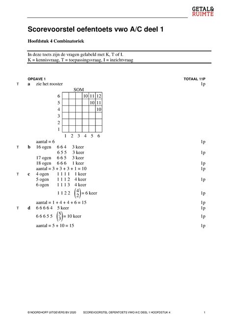 Vwisa Oefentoets H Scorevoorstelz Noordhoff Uitgevers Bv