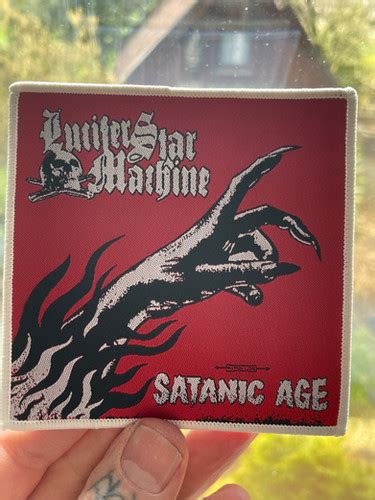 Square Woven Patch Satanic Age 10x10cm Lucifer Star Machine