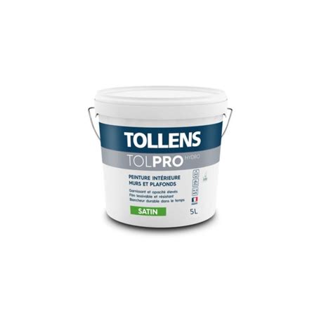 Peinture mur plafond TOLLENS Tolpro hydro blanc satiné 5 l