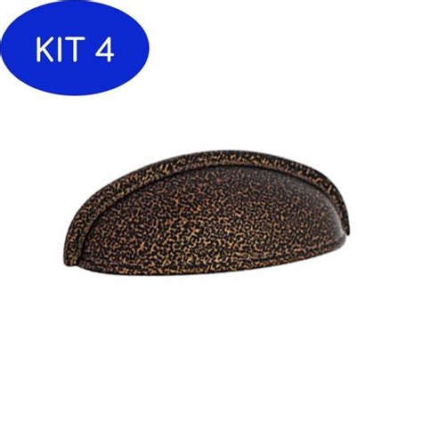 Kit 4 Puxador Concha Lua 64Mm Ferrugem Puxe Chic Puxadores Para