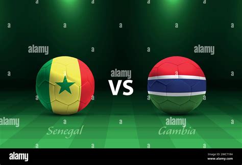 Senegal vs Gambia football scoreboard broadcast template for soccer ...