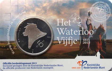 5 Euro 2015 Waterloo Vijfje Eerste Dag Uitgifte Coincard Kienhorst