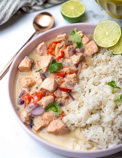 Easy Salmon Thai Green Curry Skinny Spatula