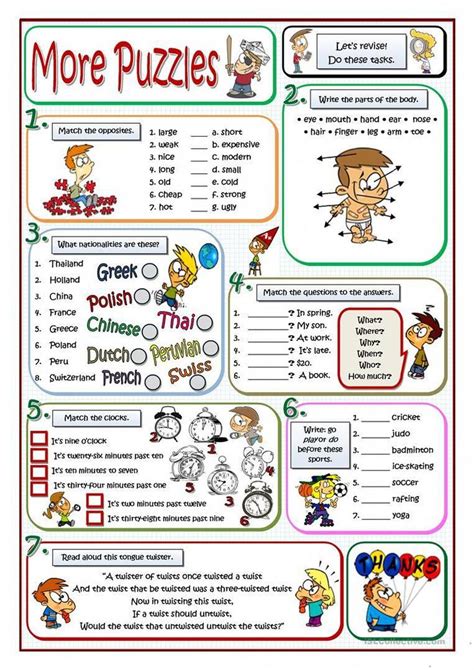 More Puzzles Apprendreanglais Apprendreanglaisenfant Anglaisfacile