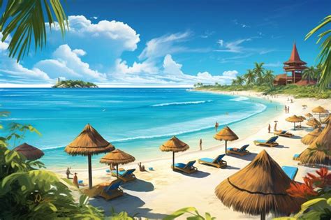 Premium AI Image Tropical Beach Getaway