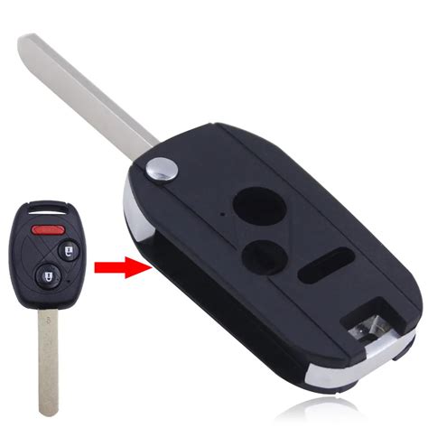 New 2 1 Panic 3 Button Folding Flip Remote Key Case Shell Fob For Honda Civic Car Key Cover