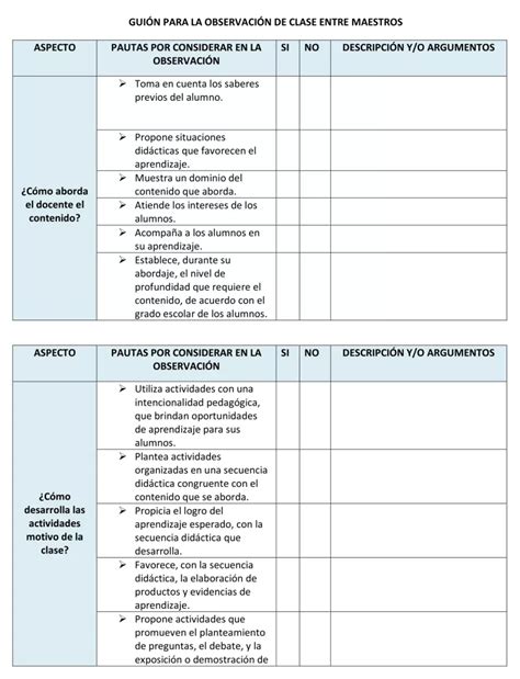 Instrumento De Observación Formado Por Formato De Campo Combinado