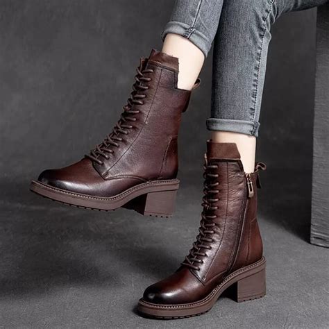 genuine leather high quality women ankle boots blazer hub