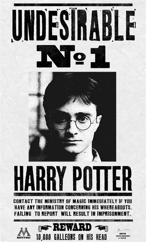 Harry Potter Wanted Poster Printable