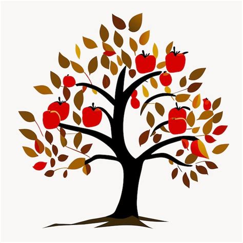 Premium Vector Apple Tree Illustration In 2d Vector Art Style