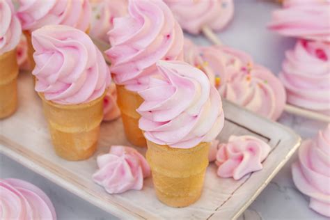 Mini Ice Cream Cone Meringue Cookies Recipe FOOD Is Four Letter Word