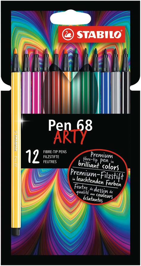 Buy Premium Felt Tip Pen Stabilo Pen 68 Arty Wallet Of 12 Assorted