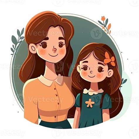 Mother And Daughter Cartoon 22972838 Png