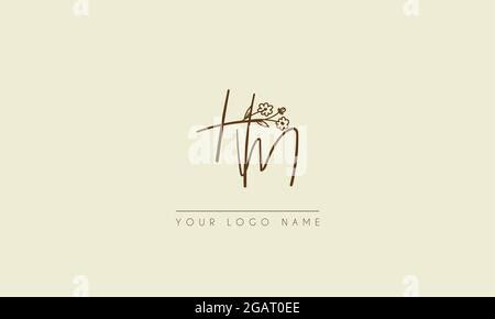 Initial Letter Mh Logo Handwritten Signature Style Logo Minimal