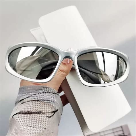 Y2k Silver Punk Rave Sunglasses Vintage Unisex Sunglass Etsy Uk