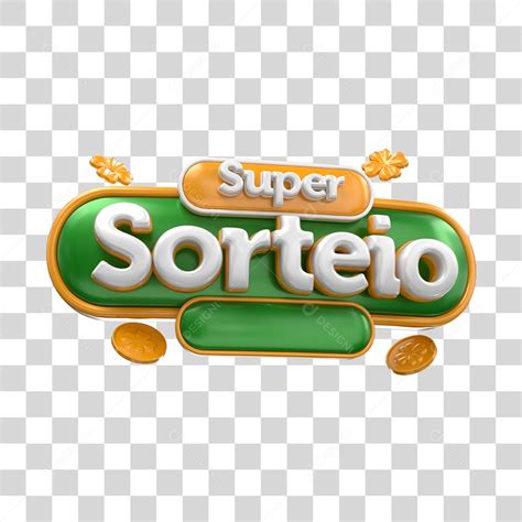 Super Sorteio Selo 3D Verde Para Composição PNG Transparente download