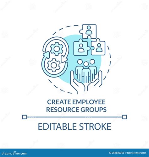 Create Employee Resource Groups Turquoise Concept Icon Stock