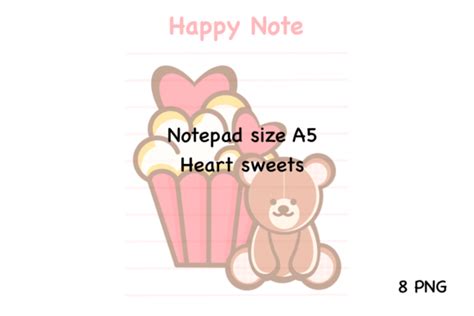 Heart Sweets Notepad Size A Graphic By Spsweet Creative Fabrica