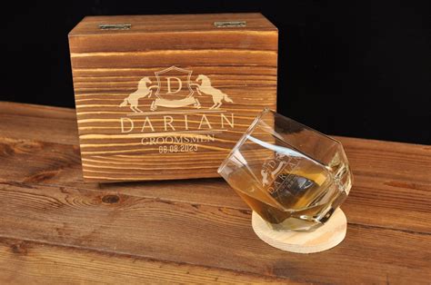 Personalized Whiskey Glasses Set With Gift Box Option Father's Day ...