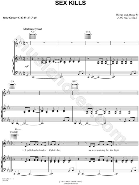 Joni Mitchell Sex Kills Sheet Music In Eb Major Download And Print