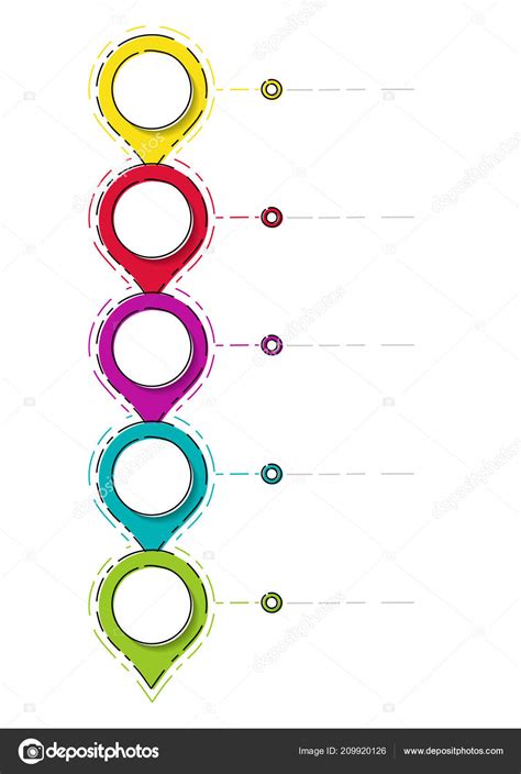 Empty Business Timeline Layout Colourful Infographic Vector Stock ...