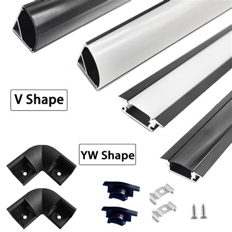 U V Yw Style Shape M Led Bar Light Black Silver Aluminum Profile