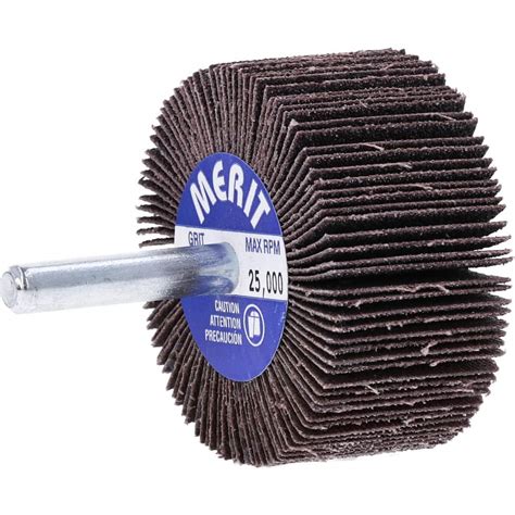 Merit Abrasives Mounted Flap Wheel Dia Face Width Grit