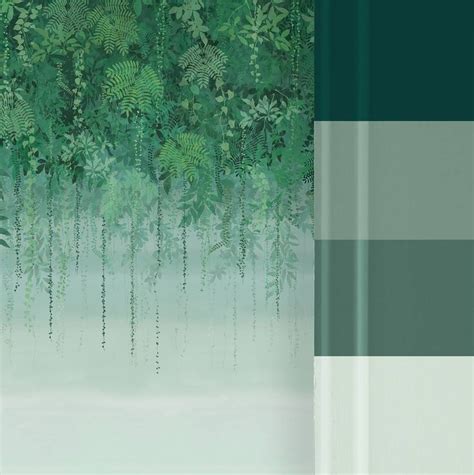 Enchanted Vale Emerald Bespoke Mural Green Designer White And