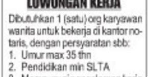 Lowongan Kerja Kantor Notaris Untuk Wanita Lowongan Kerja Aceh