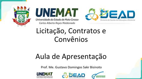 Aula Apresentacao Da Disciplina De Licita O Contratos E