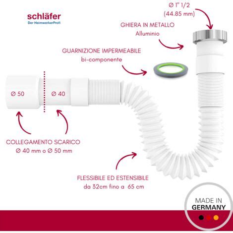 Schl Fer Sifone Tubo Di Scarico Flessibile Universale Per