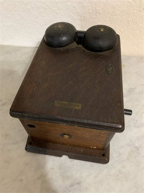 Lot 353 Antique Western Electric Oak Wall Mount Ringer Box With