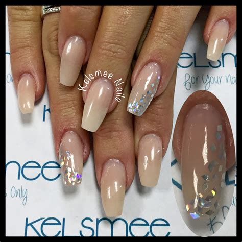 Nude Acrylic With Some Silver Decoration Glamour Nails Nails Only Nails