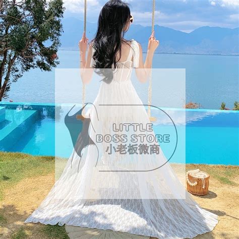 Swimsuit Fairy Girl One Piece Bikini Korean Lace Sexy Seaside Vacation Net Red Hot Shopee Malaysia