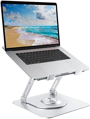 Swivel Laptop Stand For Desk Adjustable Height Aluminum Computer Stand