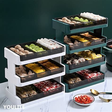 YOULITE Steamboat Food Organiser Steamboat Tray Holder Kitchen Storage Dish Tray Food Tray Hot